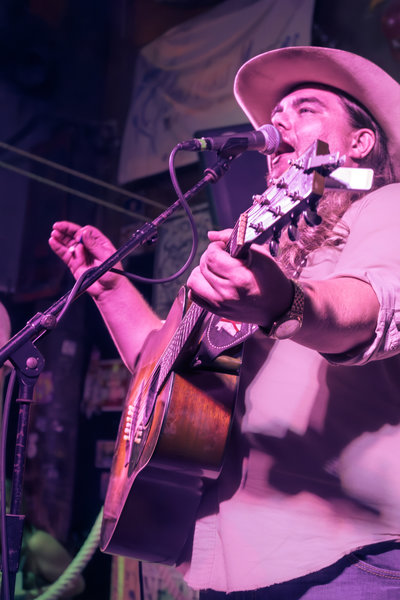 Live music performance in cinematic stage light