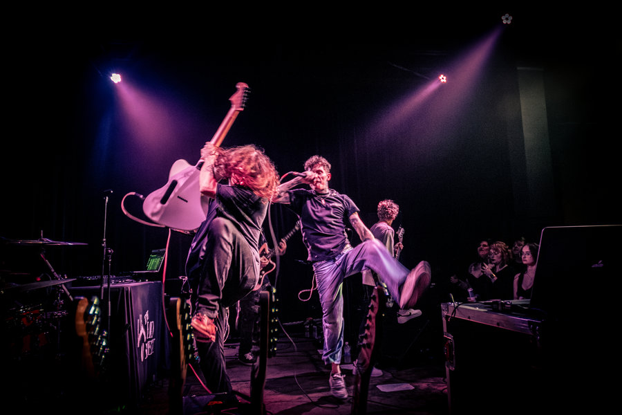 Live music performance in cinematic stage light