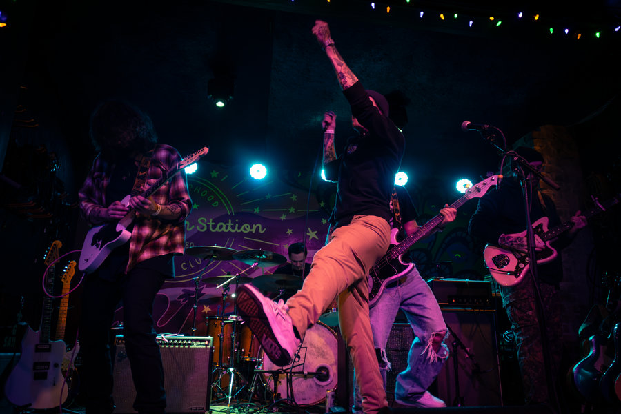 Live music performance in cinematic stage light