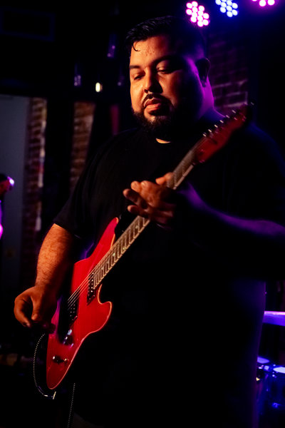 Live music performance in cinematic stage light