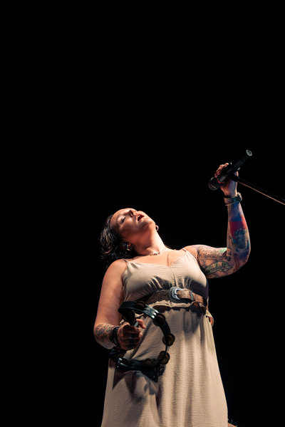 Live music performance in cinematic stage light