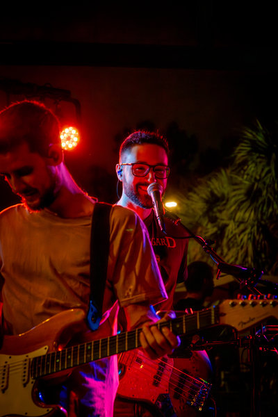 Live music performance in cinematic stage light