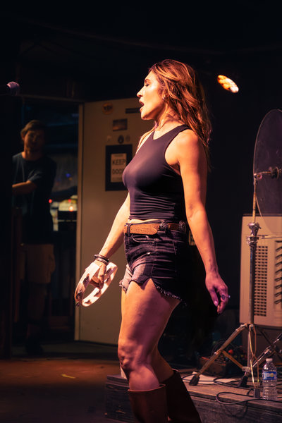 Live music performance in cinematic stage light